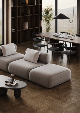 Кварцевый паркет Quartz Parquet Штучный паркет Дуб Брауни 44-413 5/0,6 мм